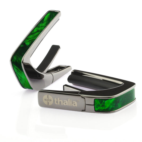 Black Chrome Finish with Green Angel Wing Inlay