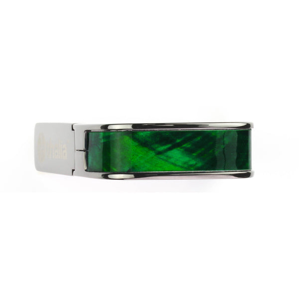 Black Chrome Finish with Green Angel Wing Inlay