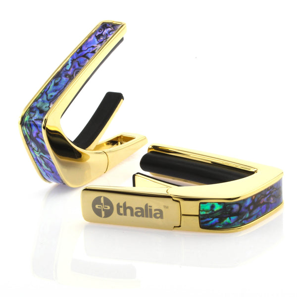 24k Gold Finish with Blue Abalone Inlay