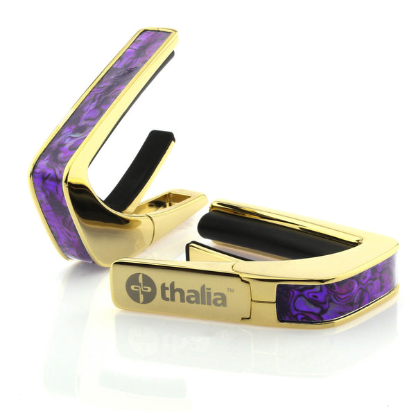 24k Gold Finish with Purple Paua Inlay