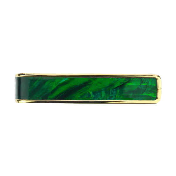 24k Gold Finish with Green Angel Wing Inlay