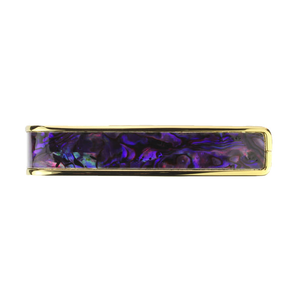 24k Gold Finish with Purple Paua Inlay