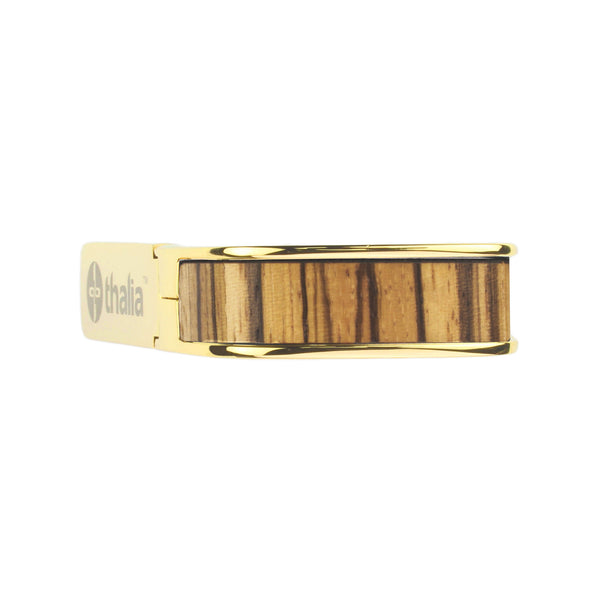 24k Gold Finish with African Zebrawood Inlay