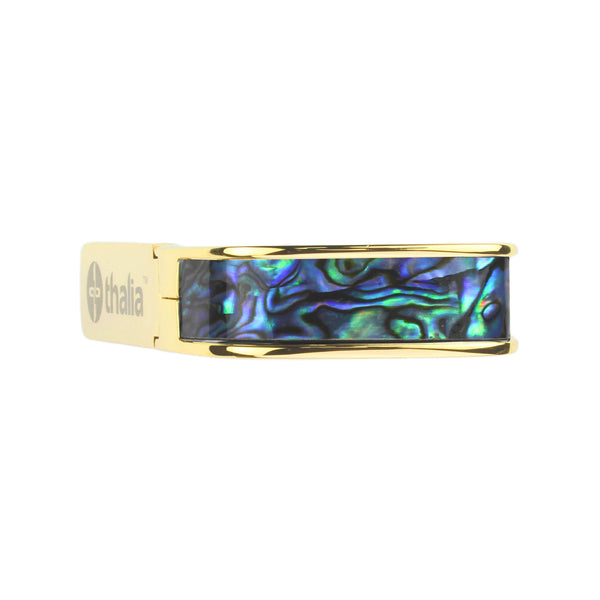 24k Gold Finish with Blue Abalone Inlay