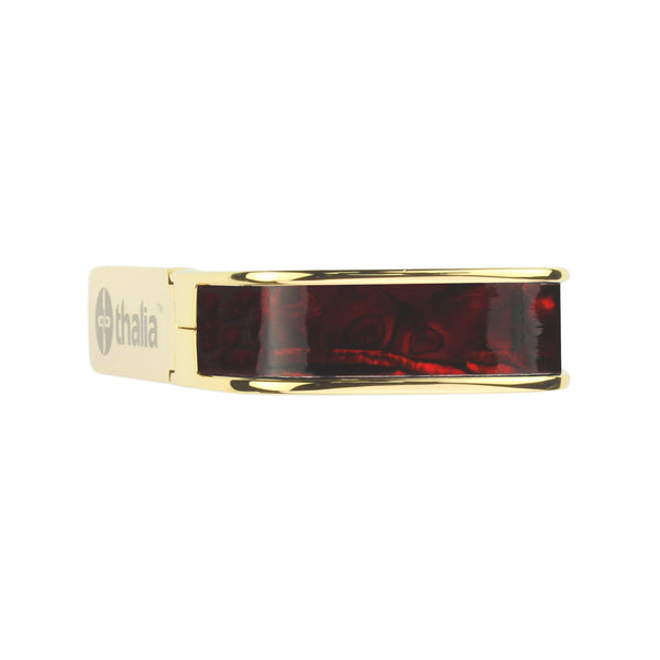 24k Gold Finish with Crimson Paua Inlay