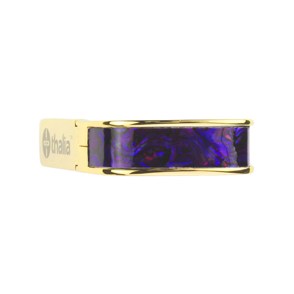 24k Gold Finish with Purple Paua Inlay