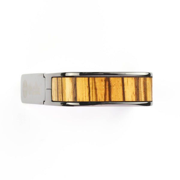 Black Chrome Finish with African Zebrawood Inlay